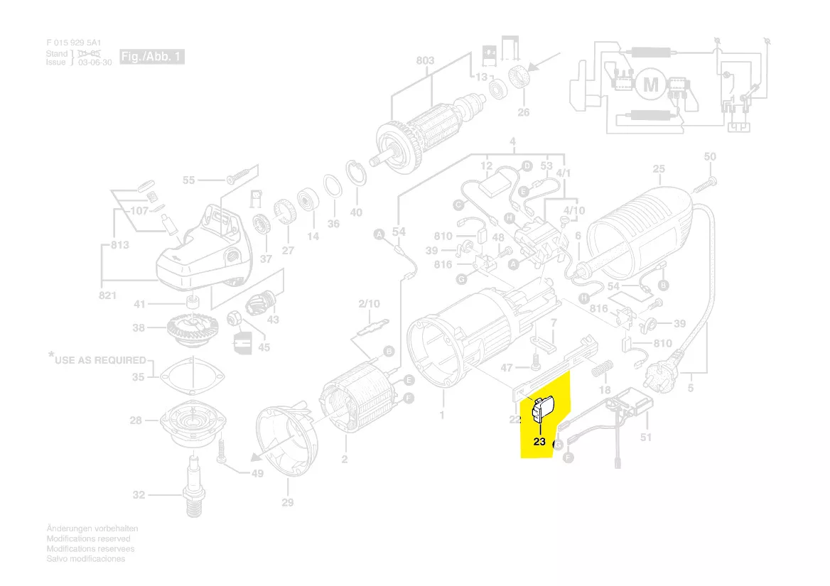 Curseur commande interrupteur réf. 1 602 026 078 SKIL